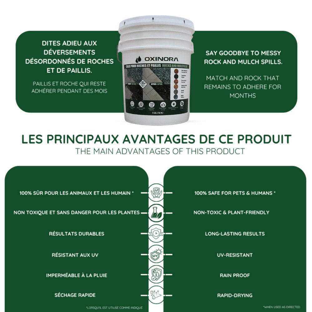 Colle pour paillis et roches prêt à l’emploi - 640 oz (≈600 sq.ft)