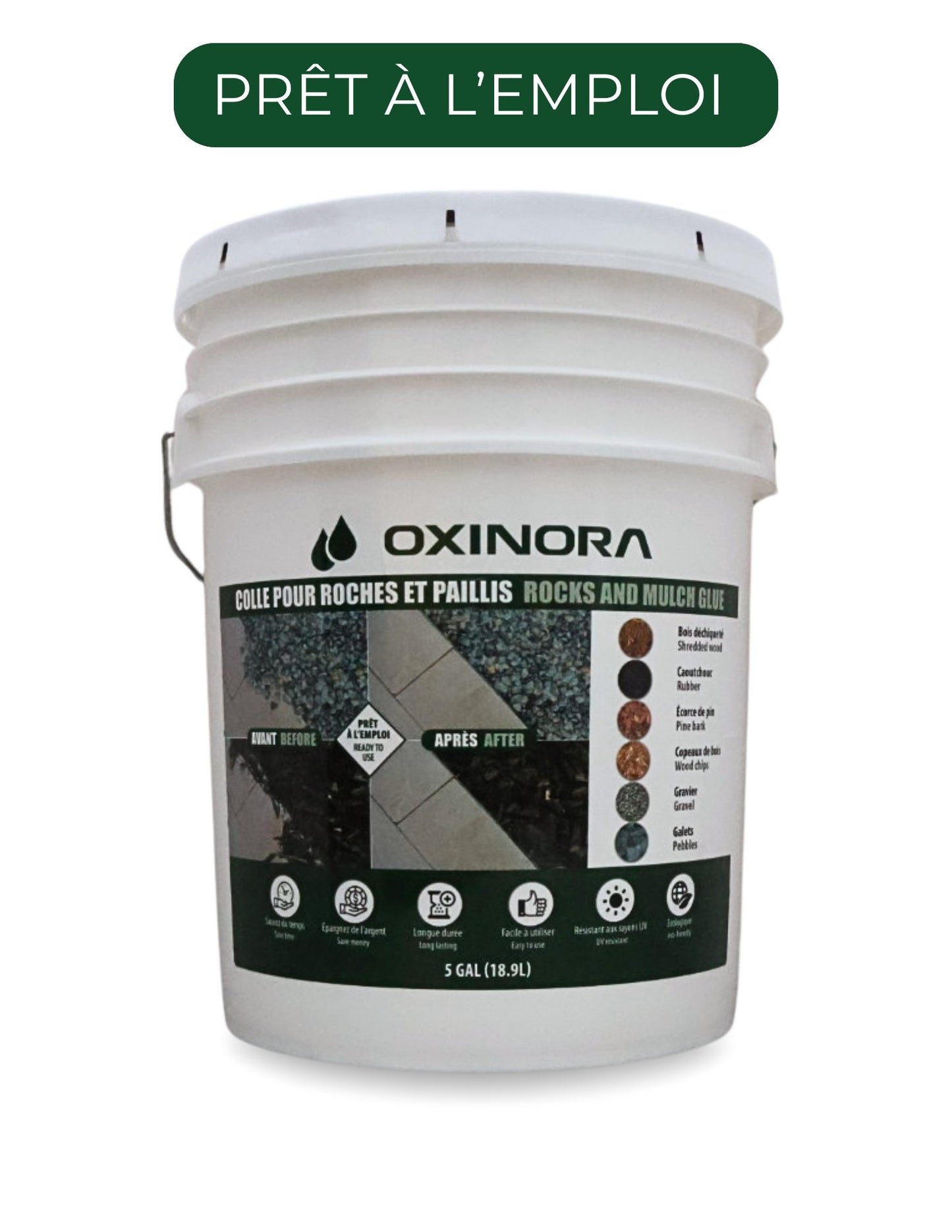 Ready-to-use adhesive for mulch and rocks - 128 oz (≈120 sq.ft)